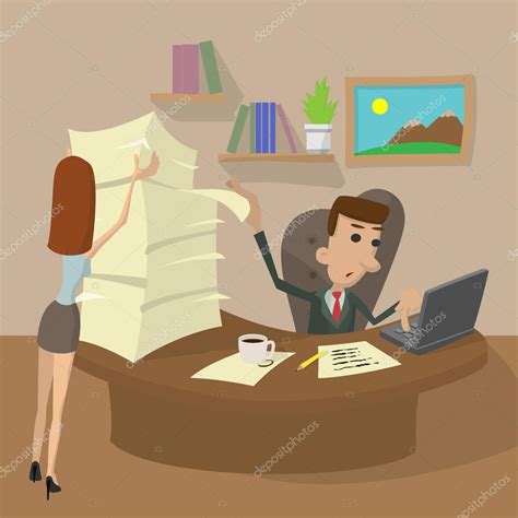 Hard Working cartoon concept — Stock Vector © juliarstudio #90149672