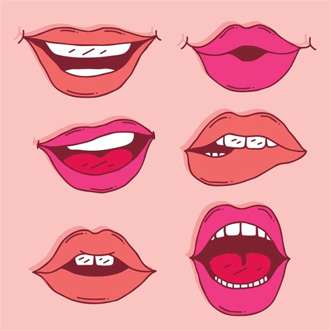 Hand Drawn Lips Collection Vector 174970 Vector Art at Vecteezy