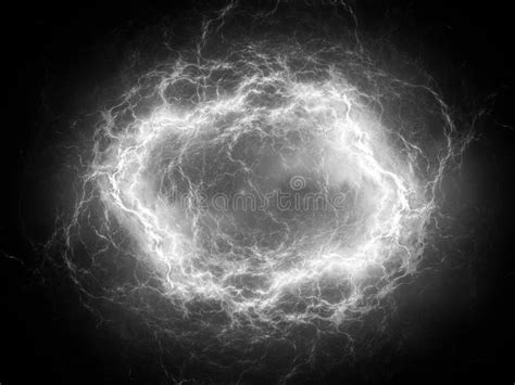 Glowing Spherical High Energy Plasma Lightning in Space Black an Stock Illustration ...