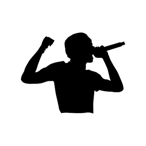 Premium Vector | Silhouette vector design of a vocalist singing