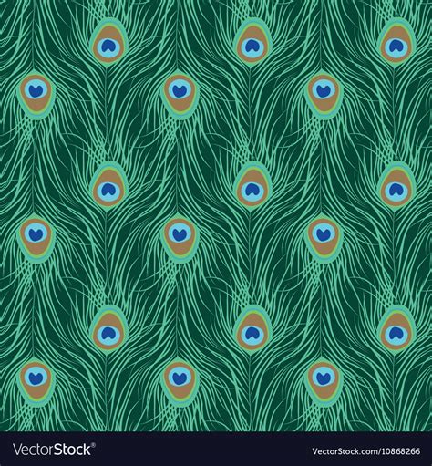 Peacock feather seamless pattern Royalty Free Vector Image