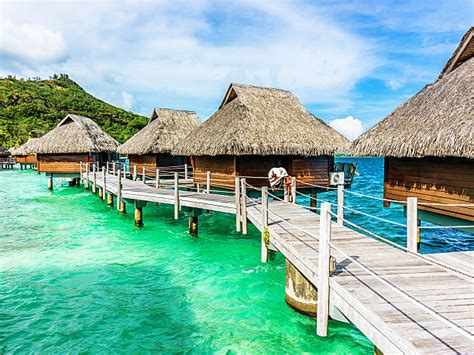 Bora Bora Luxury Resort Hotel Stilt Huts Stock Photos, Pictures & Royalty-Free Images - iStock