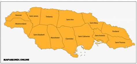 ⊛ Mapa de Jamaica ·🥇 Político & Físico Para Imprimir 2023