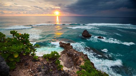 Indonesia, Bali island, tropical nature scenery, sea, waves, sunset wallpaper | nature and ...