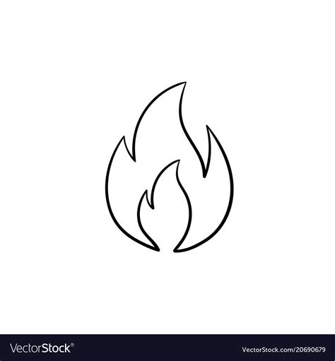 Fire flame hand drawn sketch icon Royalty Free Vector Image