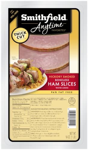 Smithfield Anytime Favorites Thick Cut Hickory Smoked Boneless Ham Slices, 16 oz - QFC