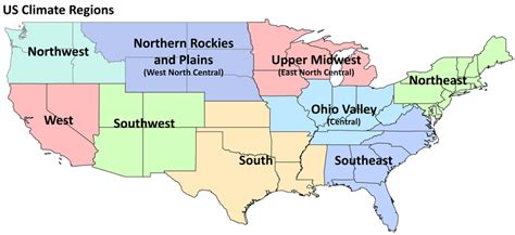 US climate regions identified by the National Climate Data Center... | Download Scientific Diagram