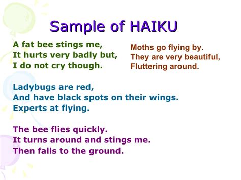 Teaching haiku poem