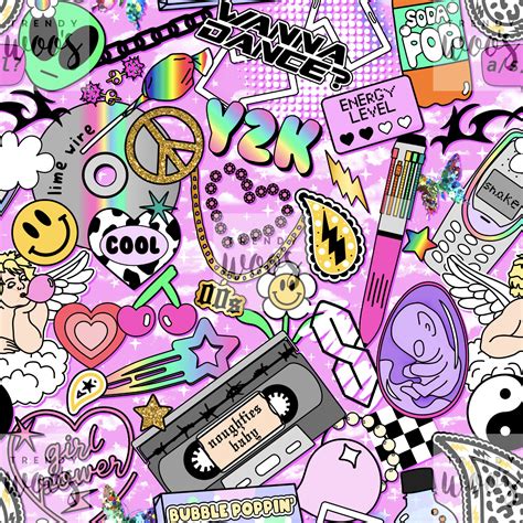 Y2K Aesthetic Retro 90s 00s Pink Girls Seamless Pattern / - Etsy Canada