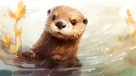 Premium AI Image | Anthropomorphic Otter Illustration