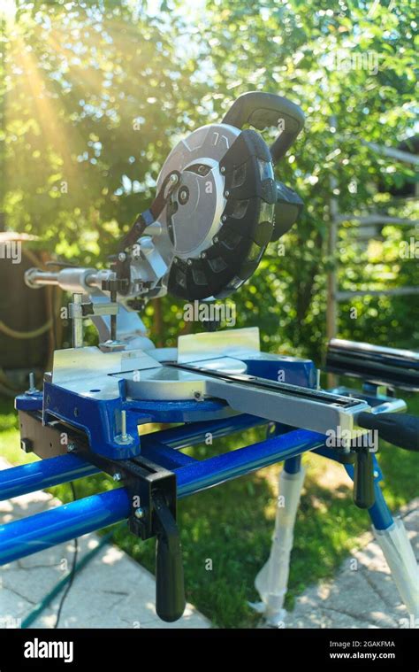 Table circular saw. Woodworking Machine Stock Photo - Alamy