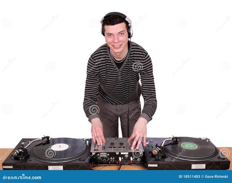 Dj with turntables stock image. Image of music, record - 18511483