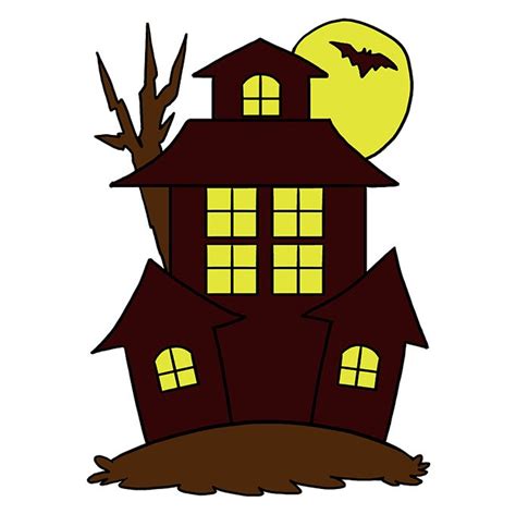 Haunted House Drawing Step By Step at Drawing Tutorials