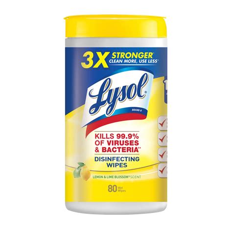 Lysol Disinfecting Wipes Lemon & Lime Blossom - 80 Ct - Container ...