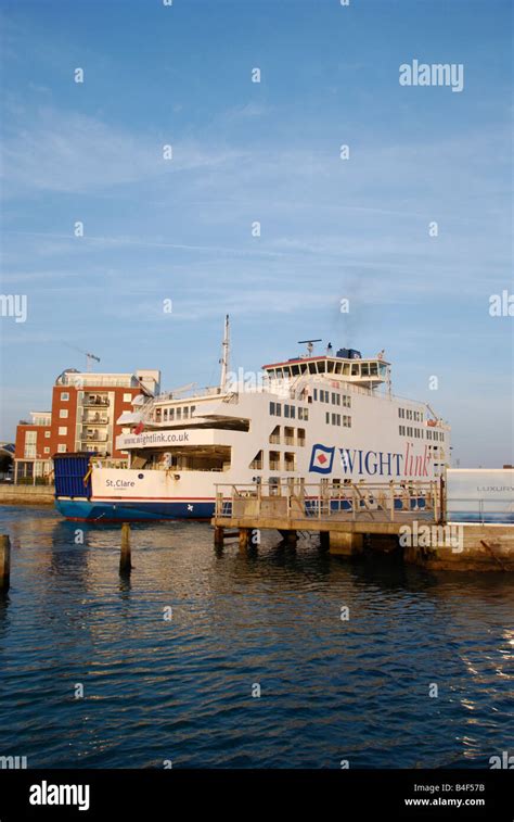 Wight Link Isle of Wight Car Ferry entering the harbour in Old Portsmouth Hampshire England ...