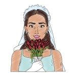 Pop art bride profile cartoon Stock Vector Image by ©jemastock #286697156