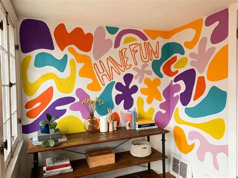 Colorful Bright Abstract Mural | Playroom mural, Kids room murals ...