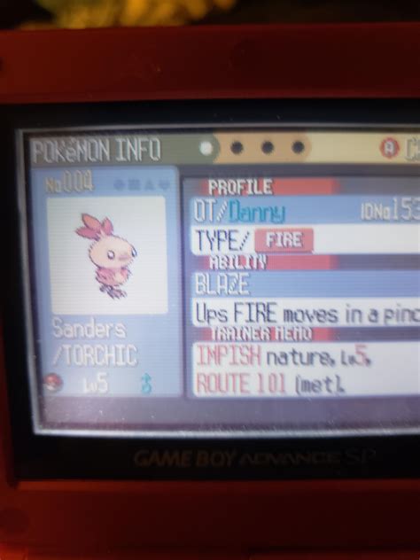 [3] Shiny Torchic in Sapphire! I'm pretty tilted right now because I was going for Mudkip, but I ...