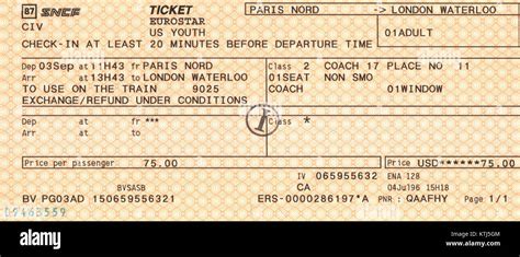 Eurostar Train Ticket