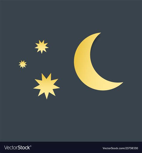 Moon and stars paper-art Royalty Free Vector Image