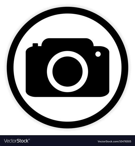 Camera button on white Royalty Free Vector Image