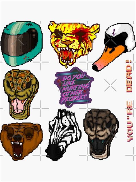 "Hotline Miami masks sticker pack 4" Sticker for Sale by gitarus ...