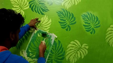 Palm Leaf Painting on wall ideas, Do it yourself palm leaf wall ...