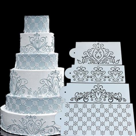 Princess Lace Cake Stencil Set, Cake Craft Stencils,Cake Border Stencils Set, Decorating cake ...