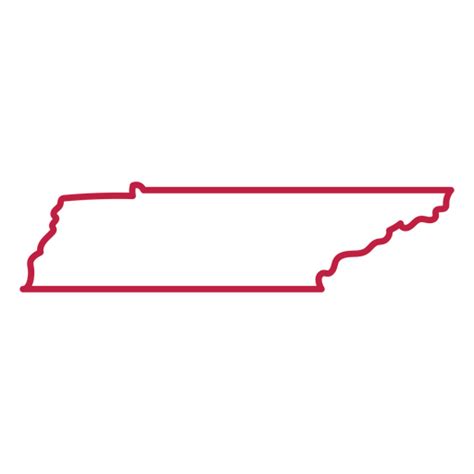 Tennessee State Stroke Map PNG & SVG Design For T-Shirts