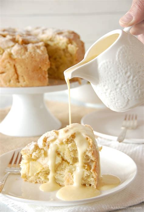 Irish Apple Cake with Custard Sauce - The Kitchen McCabe