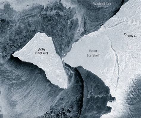 A-74 Iceberg Near Collision With Brunt Ice Shelf - MessageToEagle.com