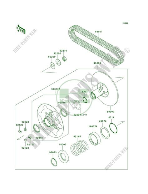 Driven ConverterDrive Belt for Kawasaki Brute Force 650 4x4i 2007 # KAWASAKI - Genuine Spare ...