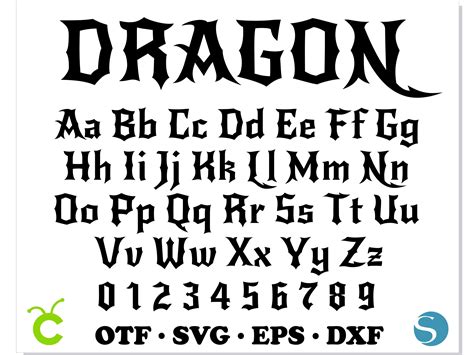 Dragon Font SVG, Dragon Font OTF, Dragon svg Dragon letters - Inspire Uplift