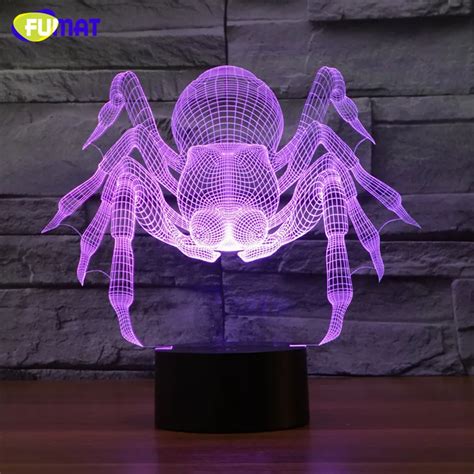 FUMAT 3D Lamp Spider Night Light Bedside Lights Table Lampara With ...