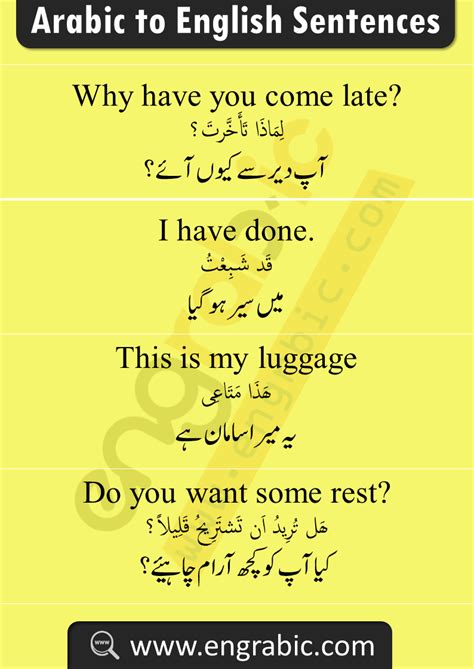 Spoken Arabic Sentences with English Urdu | English vocabulary words ...