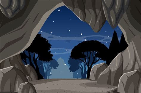 Inside cave landscape in cartoon style 7208026 Vector Art at Vecteezy