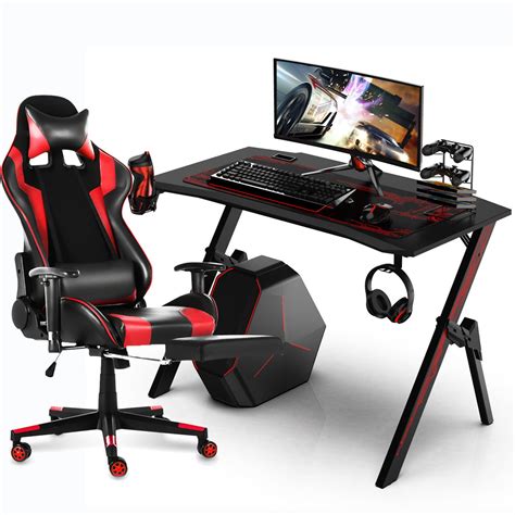 43" Carbon Fiber Desktop Computer Gaming Desk or Computer Gaming Chair, Gaming Table Office Desk ...