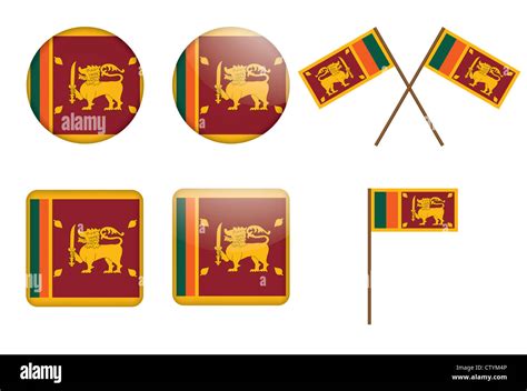 set of badges with flag of Sri Lanka illustration Stock Photo - Alamy