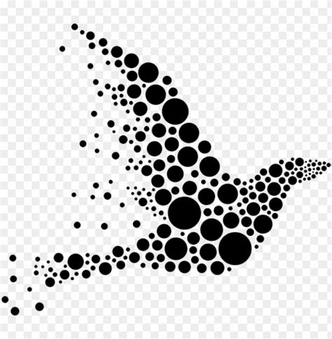 Vector Clip Art Of Bird Silhouette Drawn From Black - Gambar Dari Titik Titik PNG Transparent ...