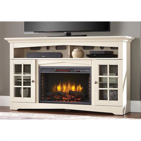 Home Decorators Collection Avondale Grove 59 in. TV Stand Infrared Electric Fireplace in Aged ...