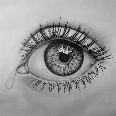 Tried to draw a realistic eye with teardrop - pencil drawing : r/drawing