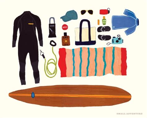 Surfing Gear Print | Etsy