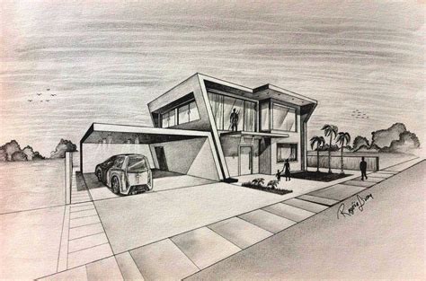 Modern House Sketch at PaintingValley.com | Explore collection of Modern House Sketch