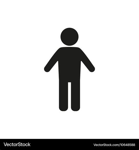 Simple black single man icon symbol stick figure Vector Image