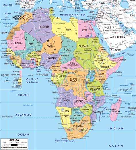 Maps of Africa and African countries | Political maps, Administrative and Road maps, Physical ...