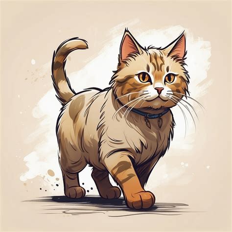 Cute Cartoon Cat Art Print Free Stock Photo - Public Domain Pictures