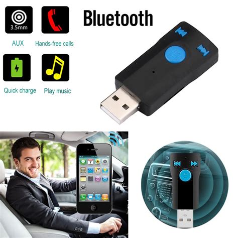 Wireless Bluetooth Car Kit AUX Audio USB Bluetooth Receiver Adapter Support SD Card Handsfree ...