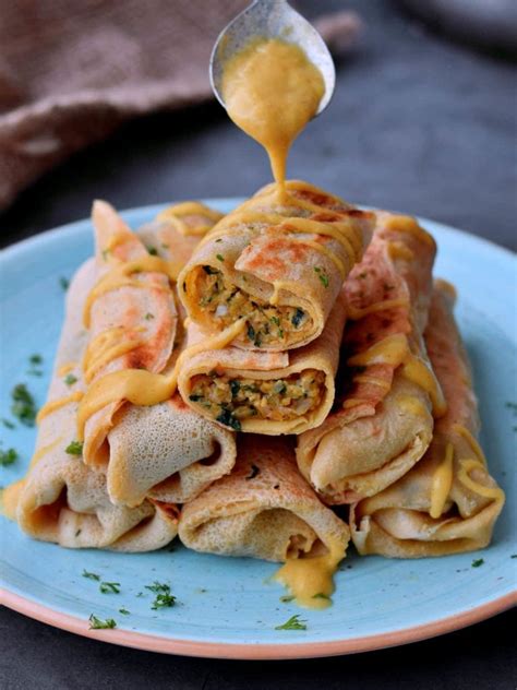 Savory Crepes With A Veggie Filling - Elavegan