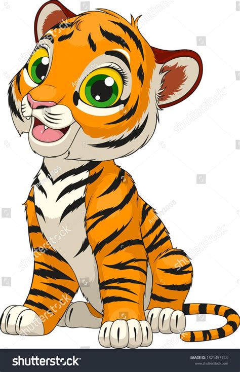 Cute Cartoon Baby Tiger Flippers Flipper Webstockreview Clipground ...