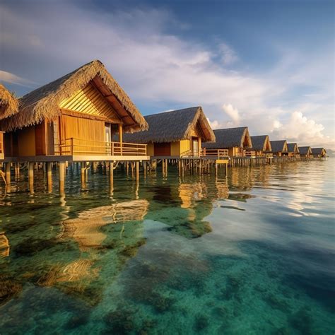 Premium AI Image | Water villa over water in maldives